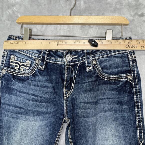 Rock Revival Jeans Womens 28 Jamila Bootcut Contrast Stitch Buckle Western - Picture 12 of 16